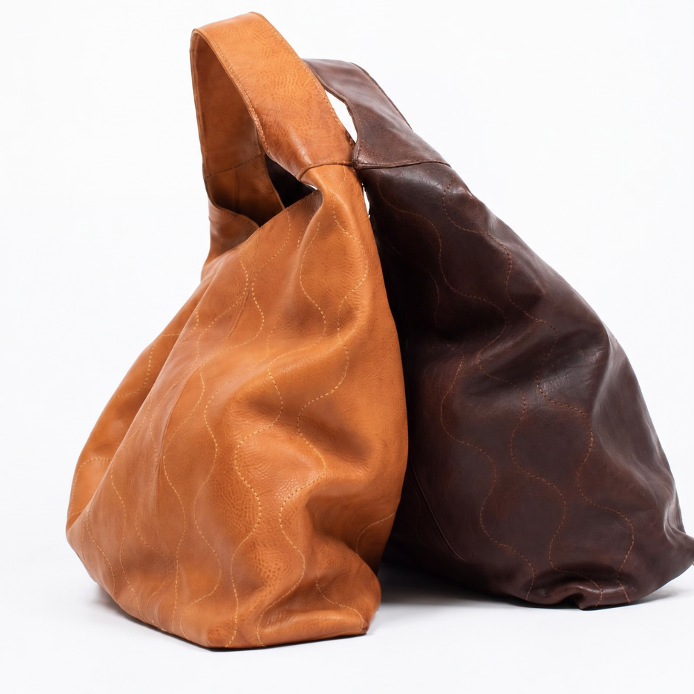 Lindsey Groovy Swirl Leather Tote Bag