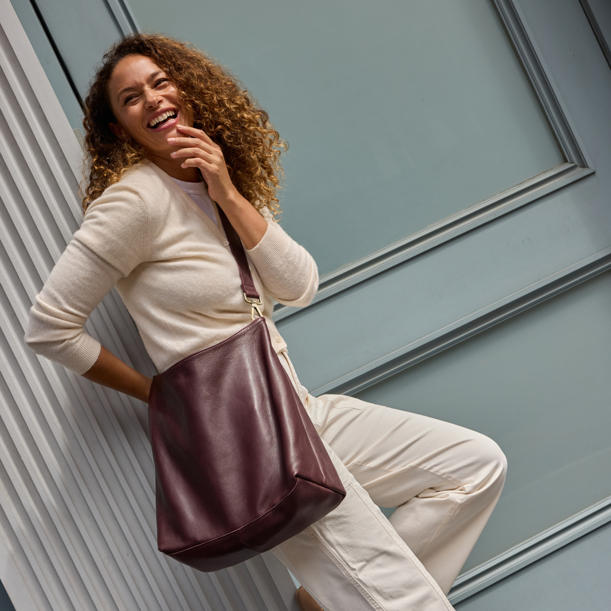 Bree Milled Leather Shoulder Bag