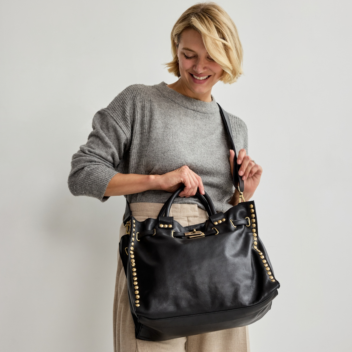 Mare Milled Leather Crossbody Bag