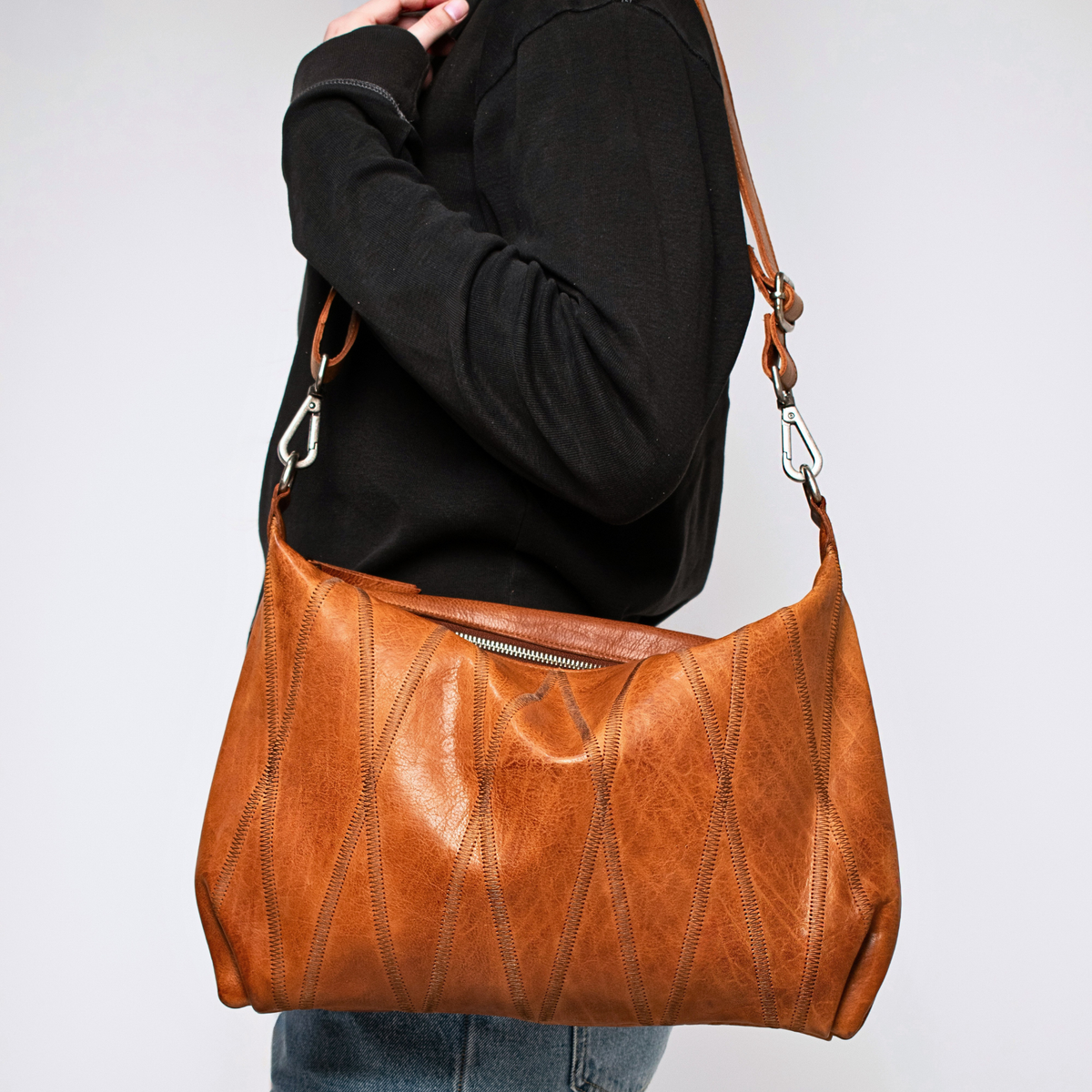 Avery Diamond Leather Crossbody Bag