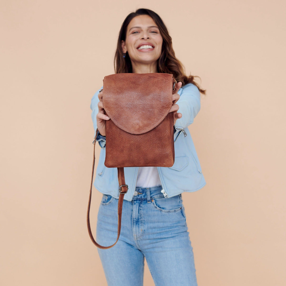 Peck Leather Crossbody Bag
