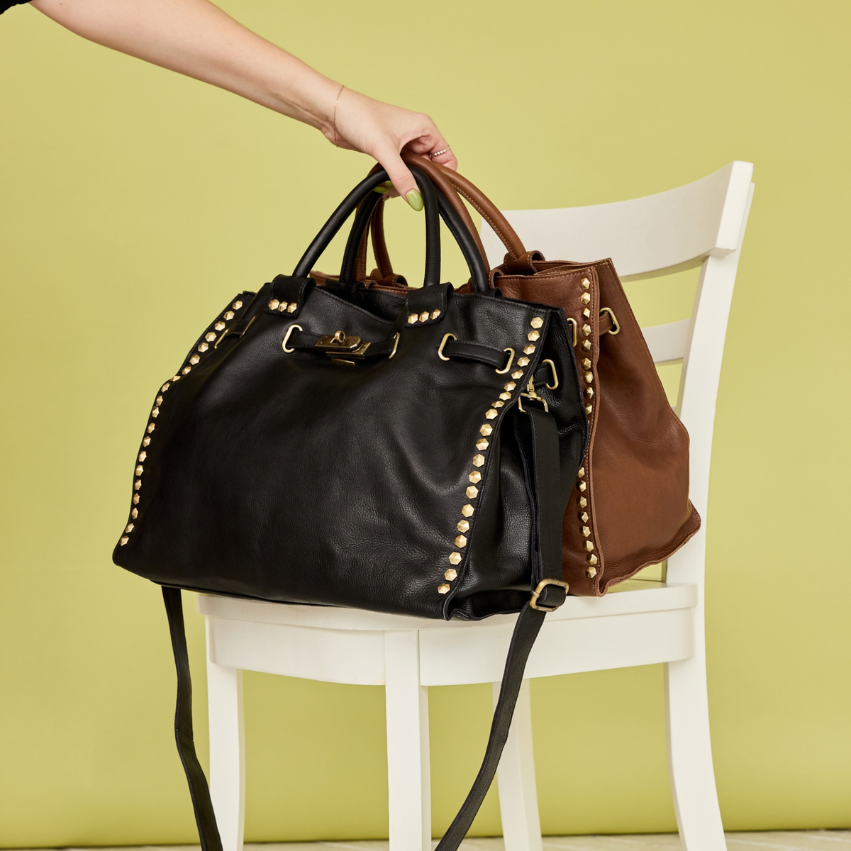 Mare Milled Leather Crossbody Bag