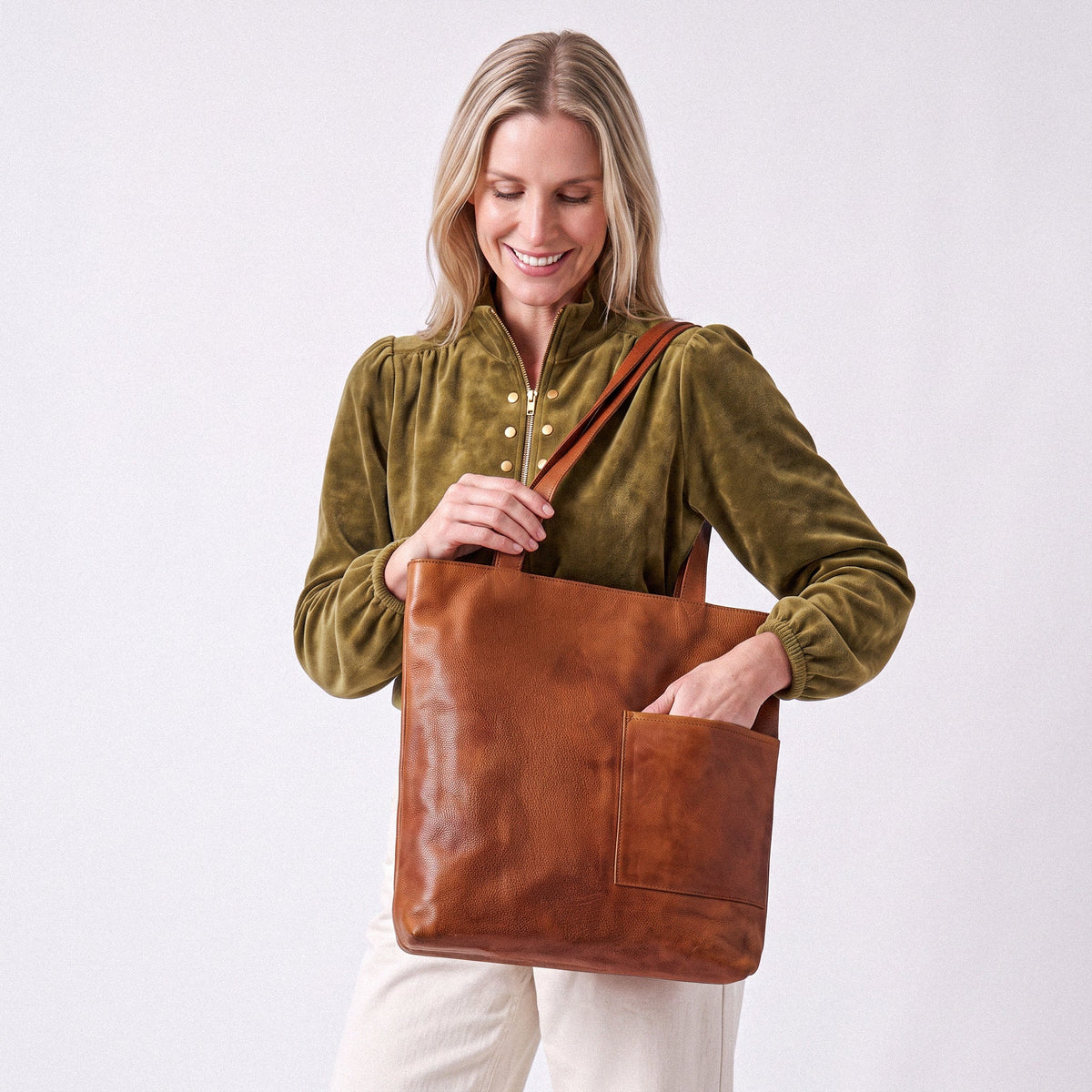 Leon Leather Tote Bag