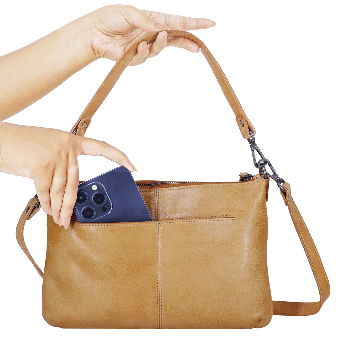 Stevie Leather Crossbody Bag