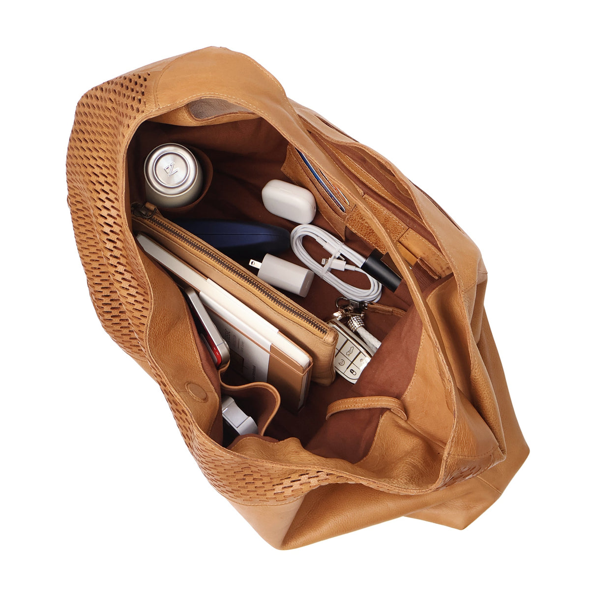 Lindsey Laser Leather Tote Bag