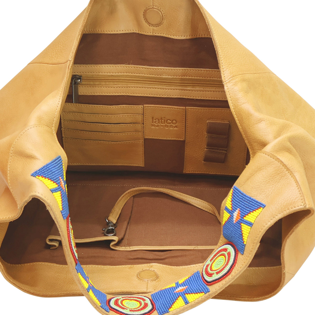 Lindsey Beaded Leather Tote Bag