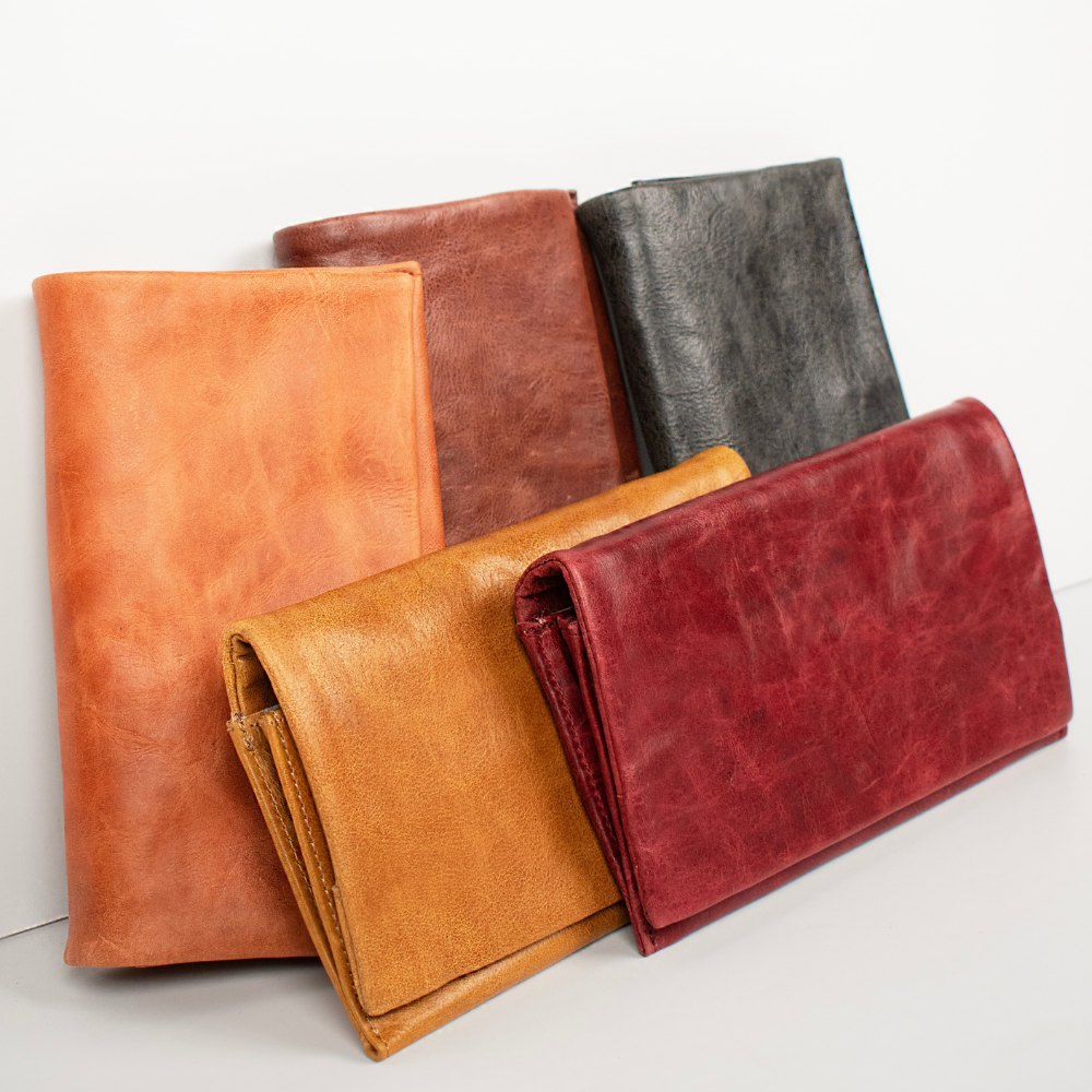 Eloise Crackled Napa Leather Wallet