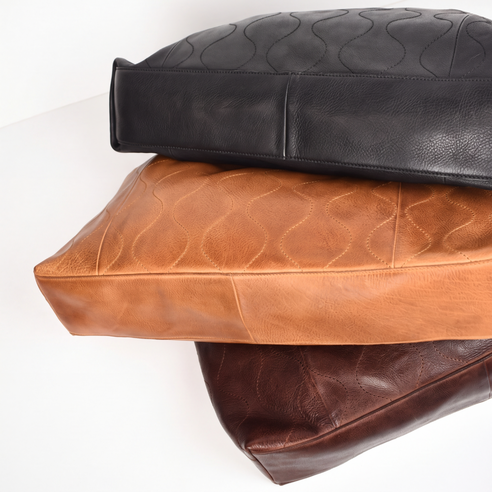 Lindsey Groovy Swirl Leather Tote Bag