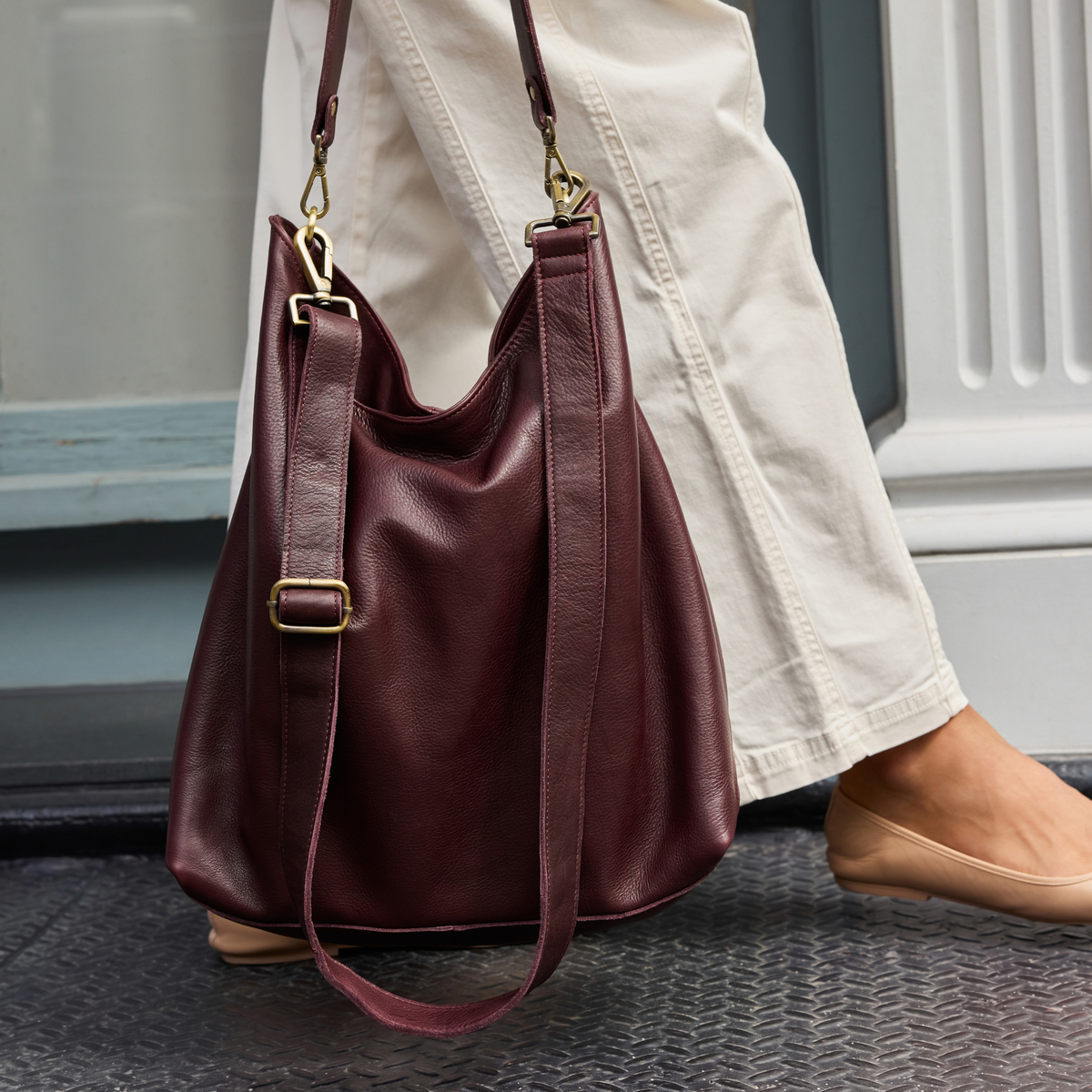 Bree Milled Leather Shoulder Bag