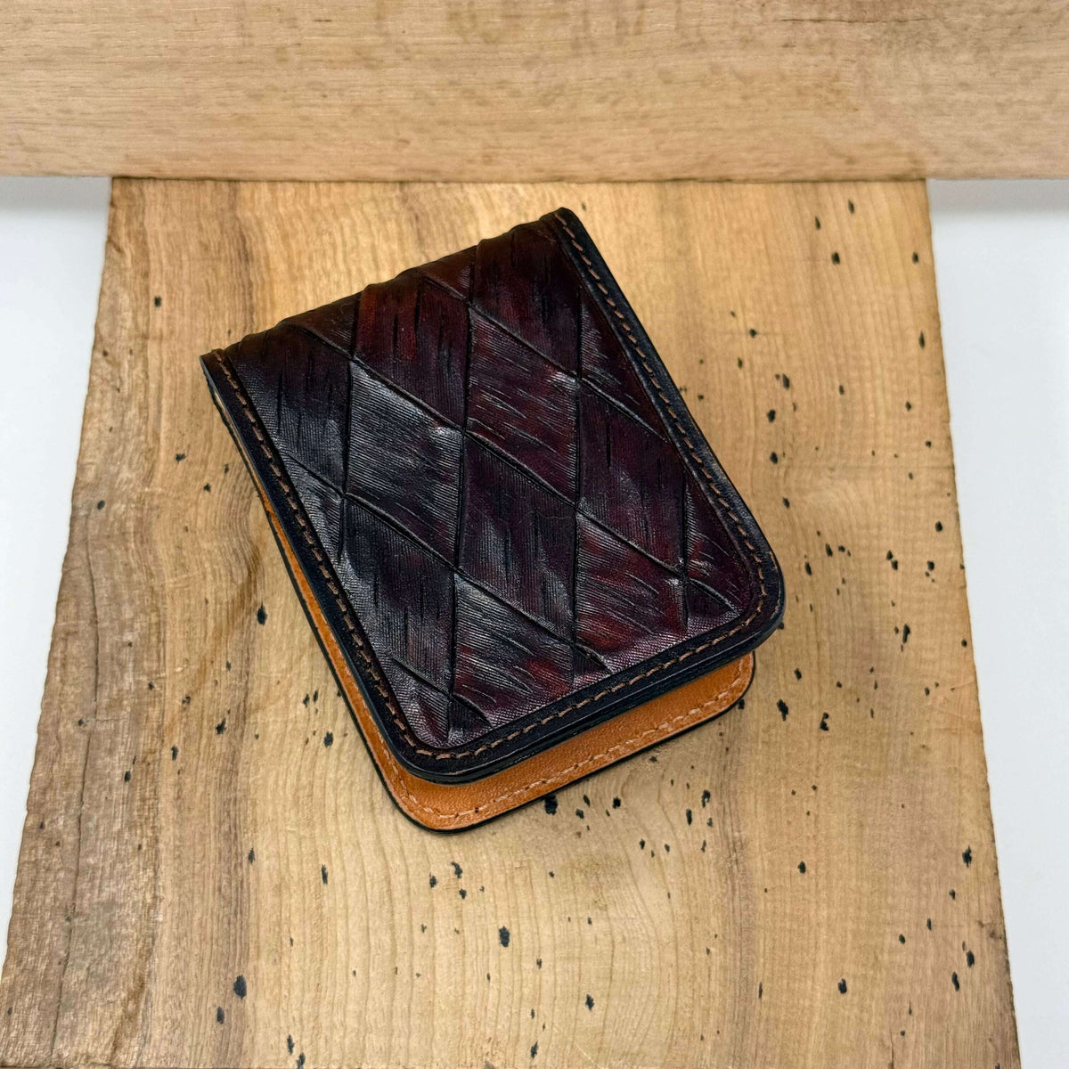 Rancher’s Wallet – Basket Weave /  Burgundy / 0106