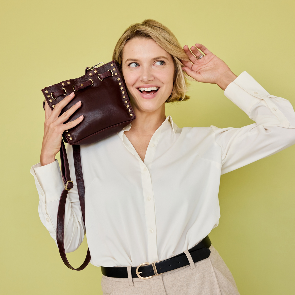 Malibu Milled Leather Crossbody Bag