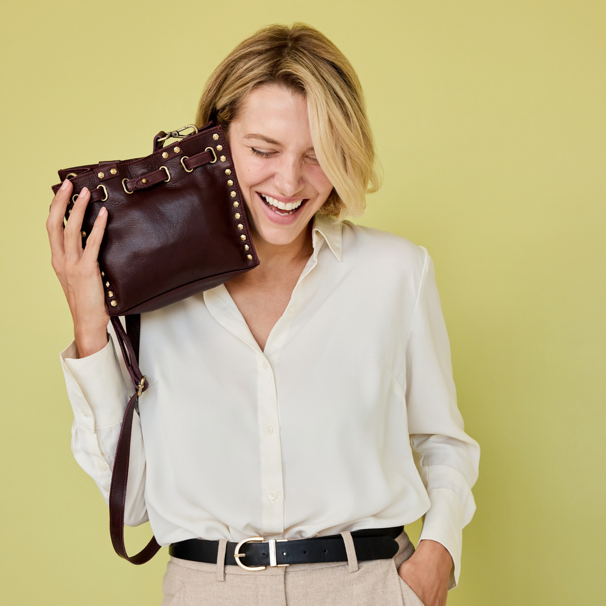 Malibu Milled Leather Crossbody Bag