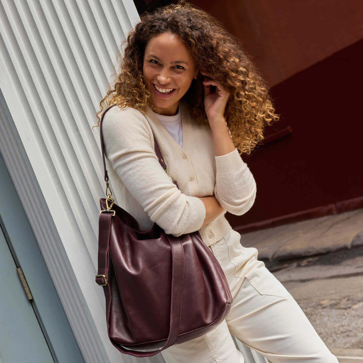 Bree Milled Leather Shoulder Bag