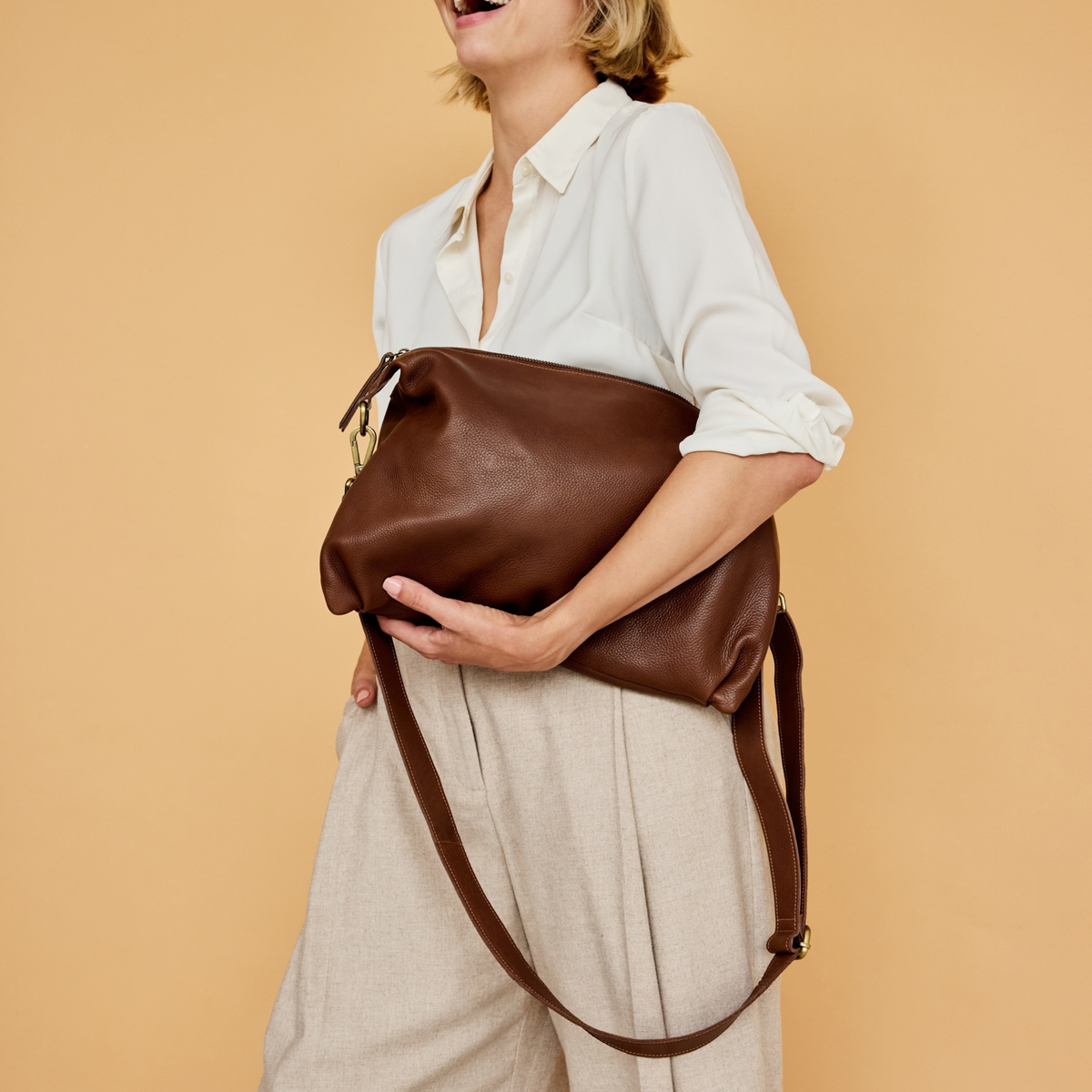Avery Milled Leather Crossbody Bag