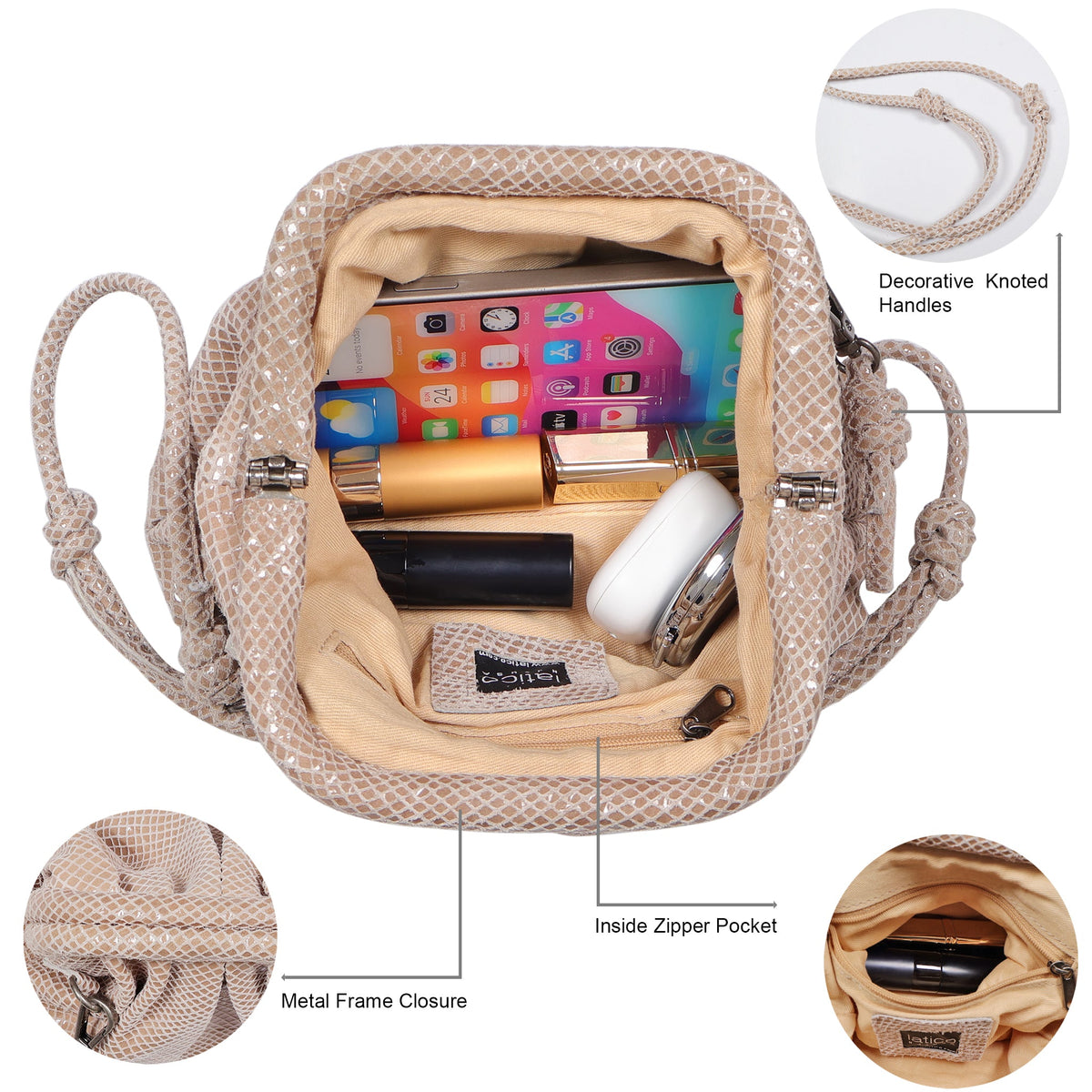 Foil Layla Leather Crossbody Bag