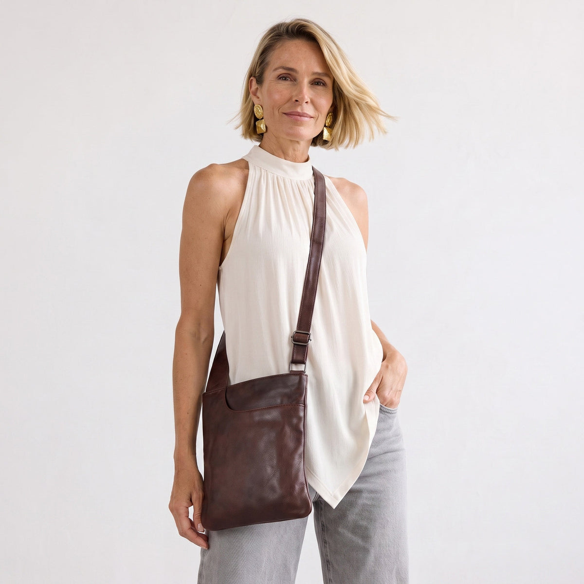 Athena Leather Crossbody Bag