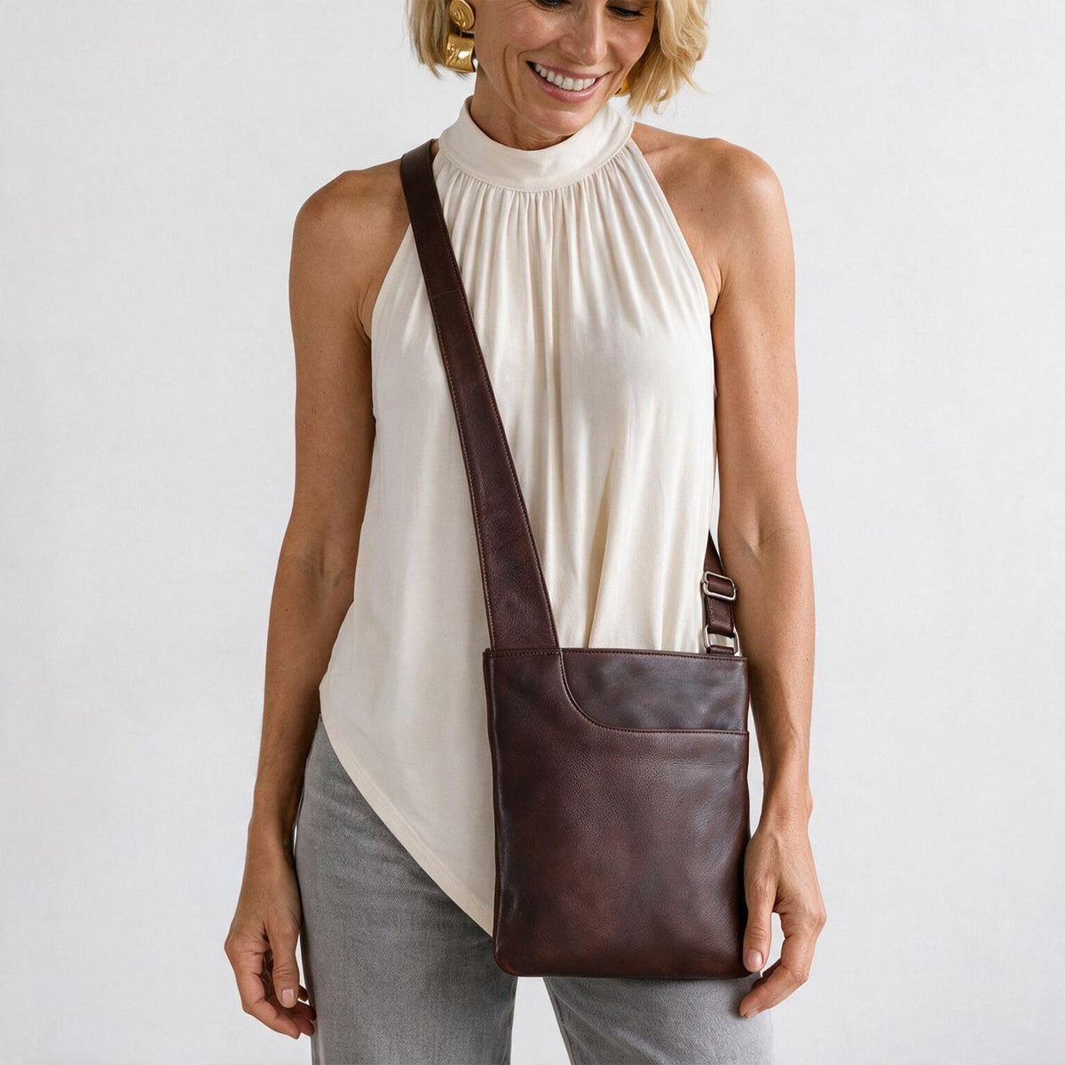 Athena Leather Crossbody Bag
