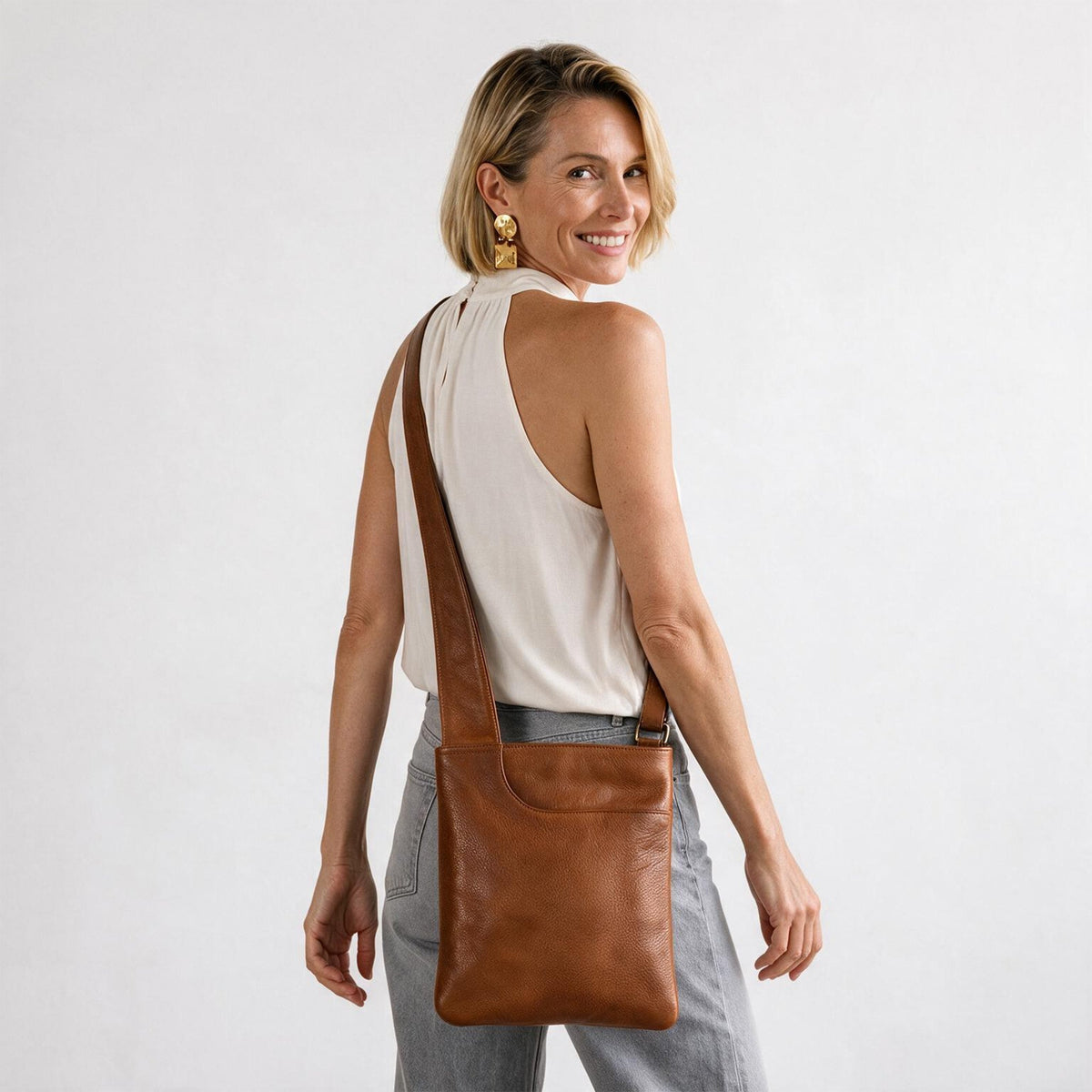 Athena Leather Crossbody Bag