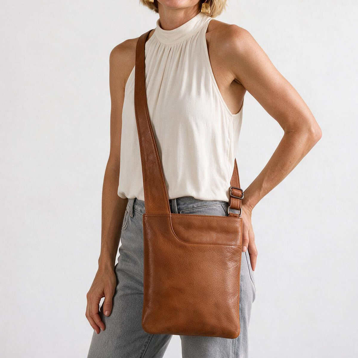 Athena Leather Crossbody Bag