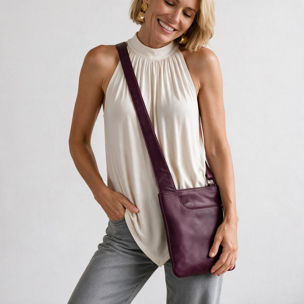 Athena Leather Crossbody Bag
