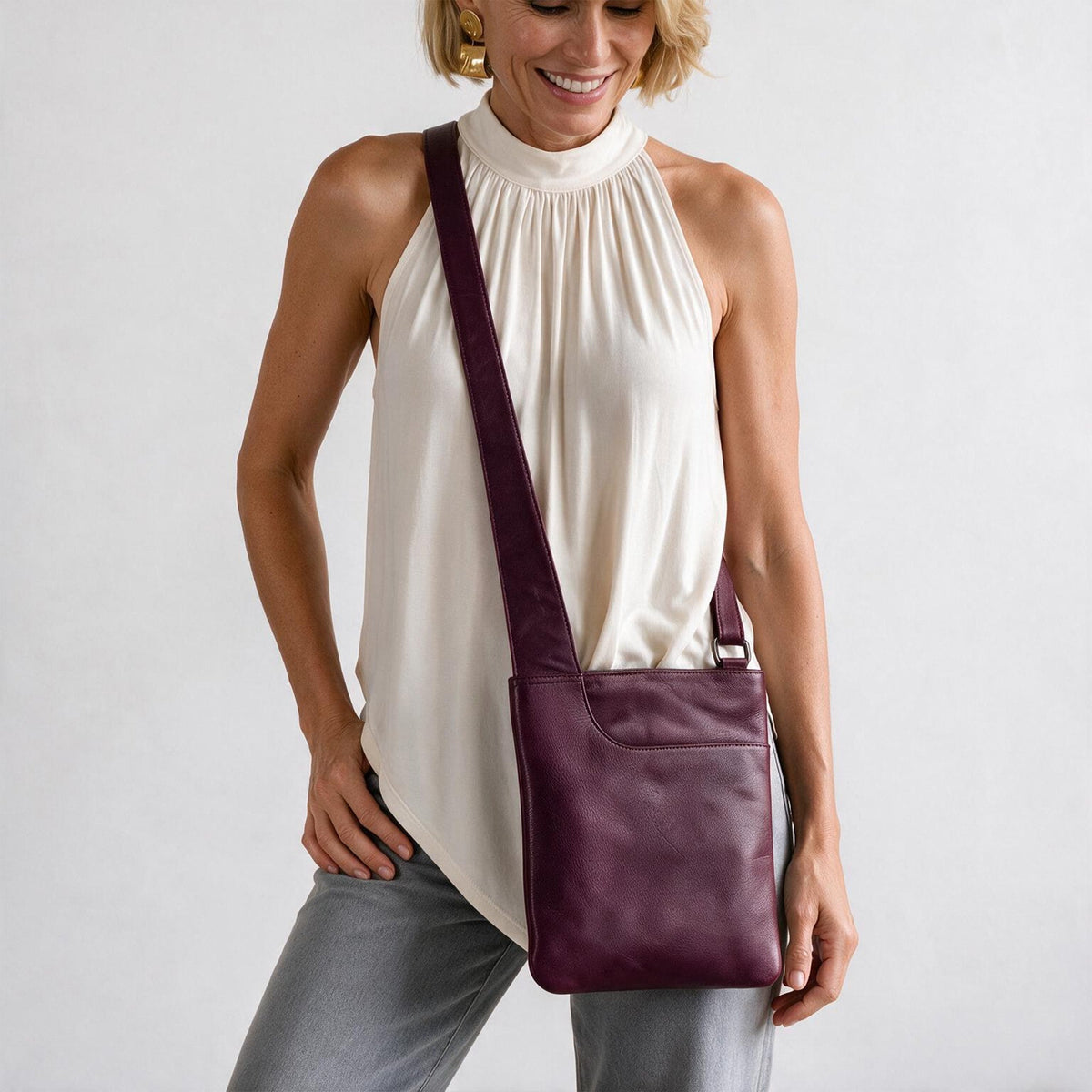 Athena Leather Crossbody Bag