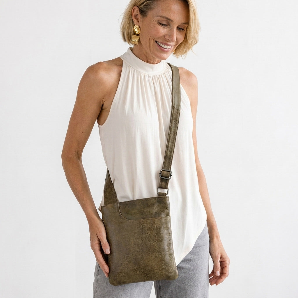 Athena Leather Crossbody Bag