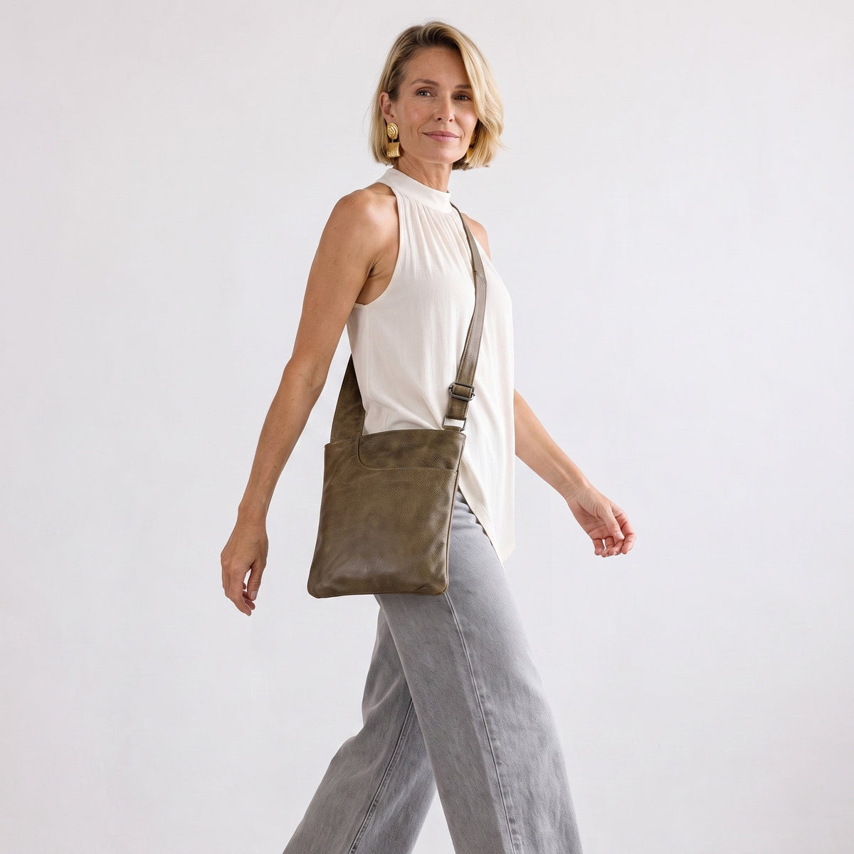 Athena Leather Crossbody Bag