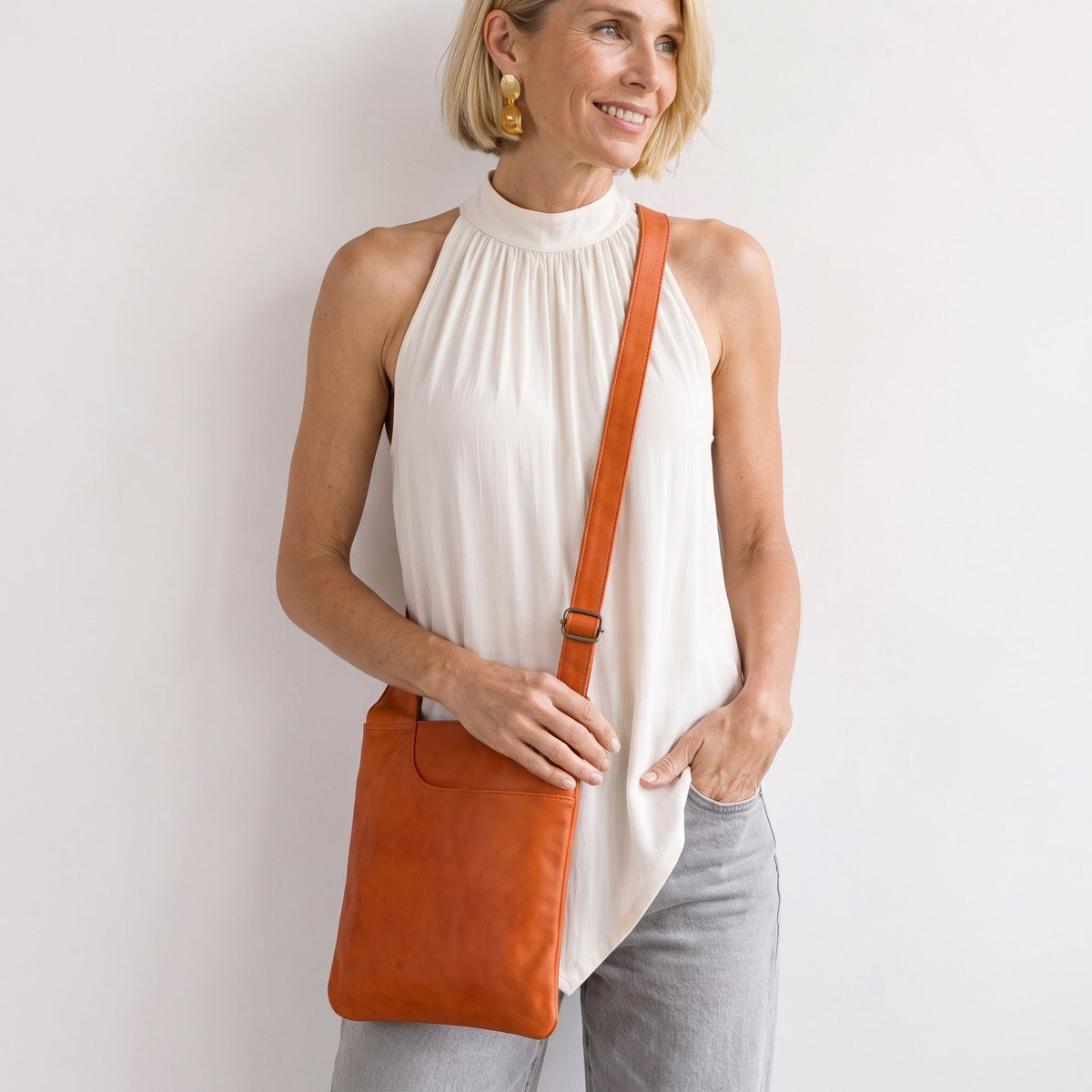 Athena Leather Crossbody Bag