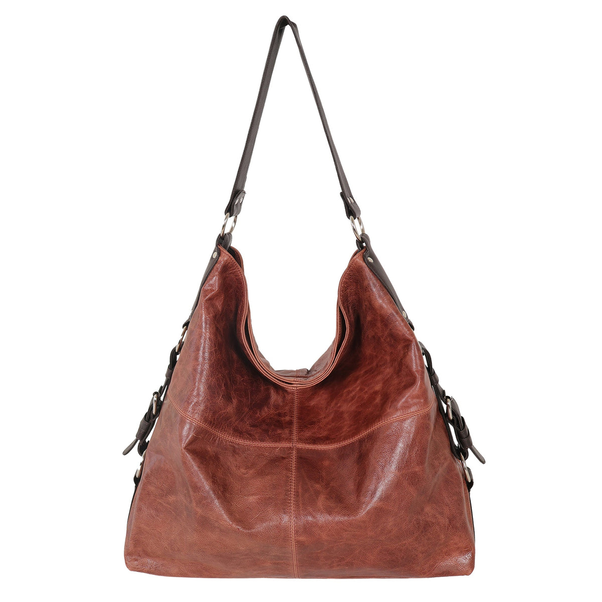 Simone Lg Leather Shoulder Bag
