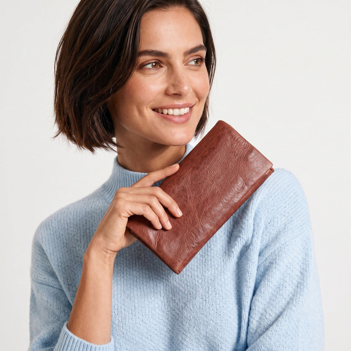 Eloise Crackled Napa Leather Wallet