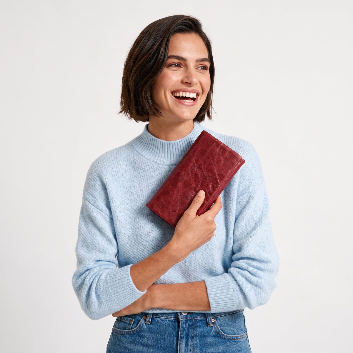 Eloise Crackled Napa Leather Wallet