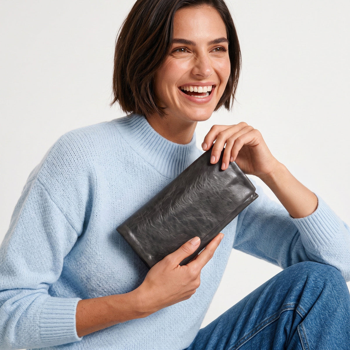 Eloise Crackled Napa Leather Wallet