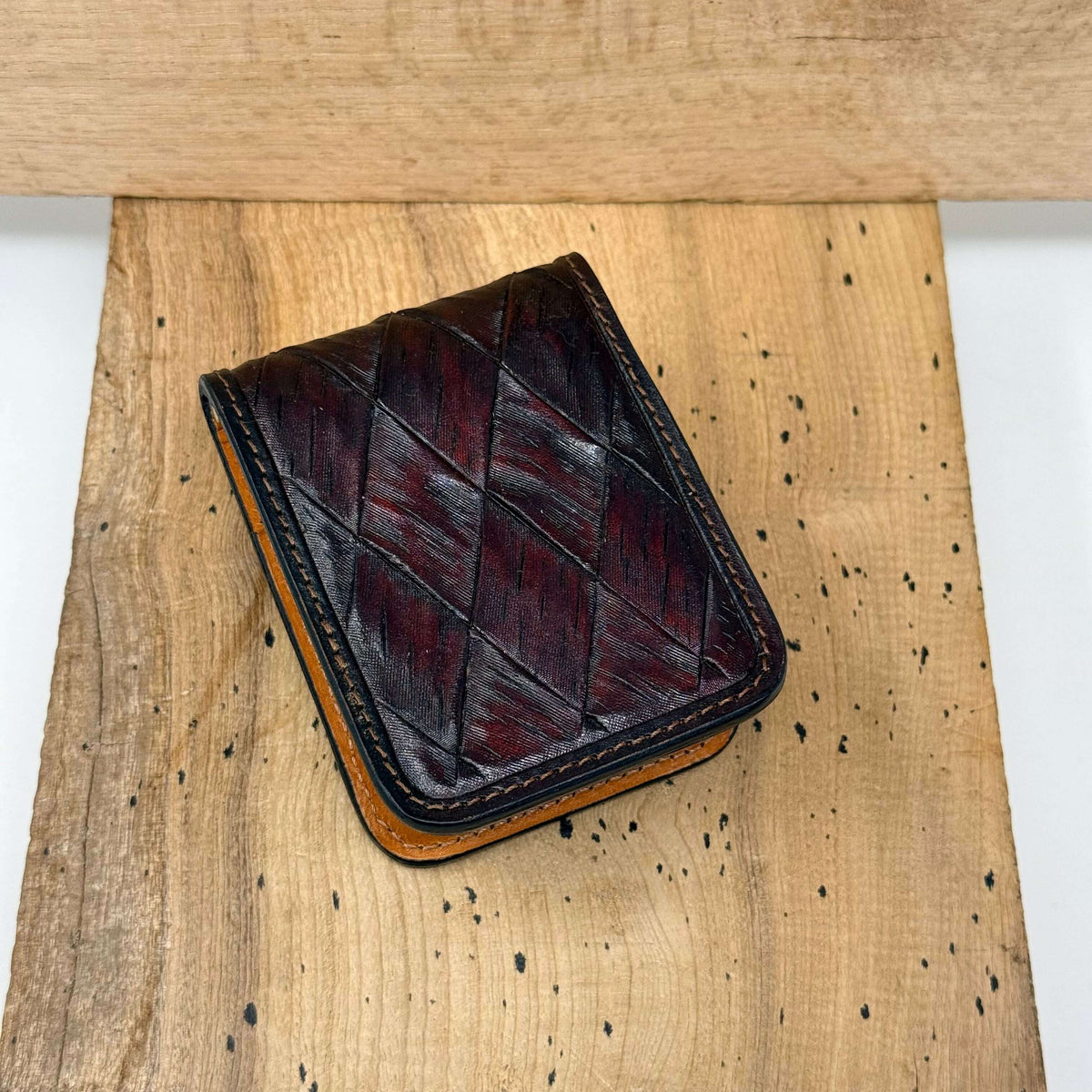 Rancher’s Wallet – Basket Weave /  Burgundy / 0106