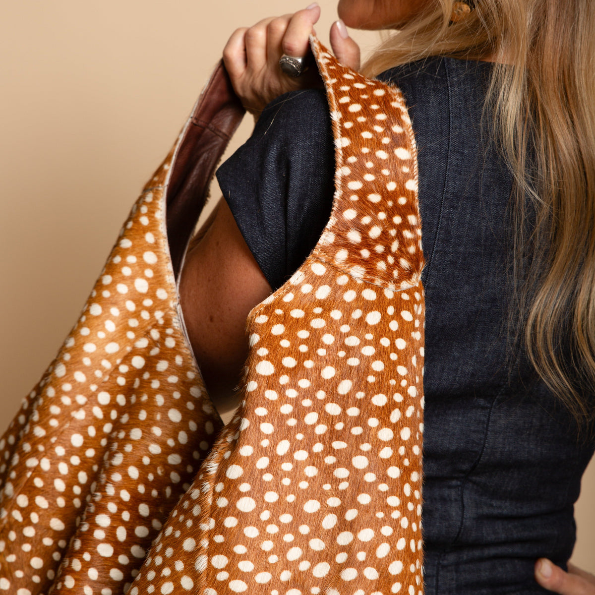 Lindsey Hair On Leather Tote Bag