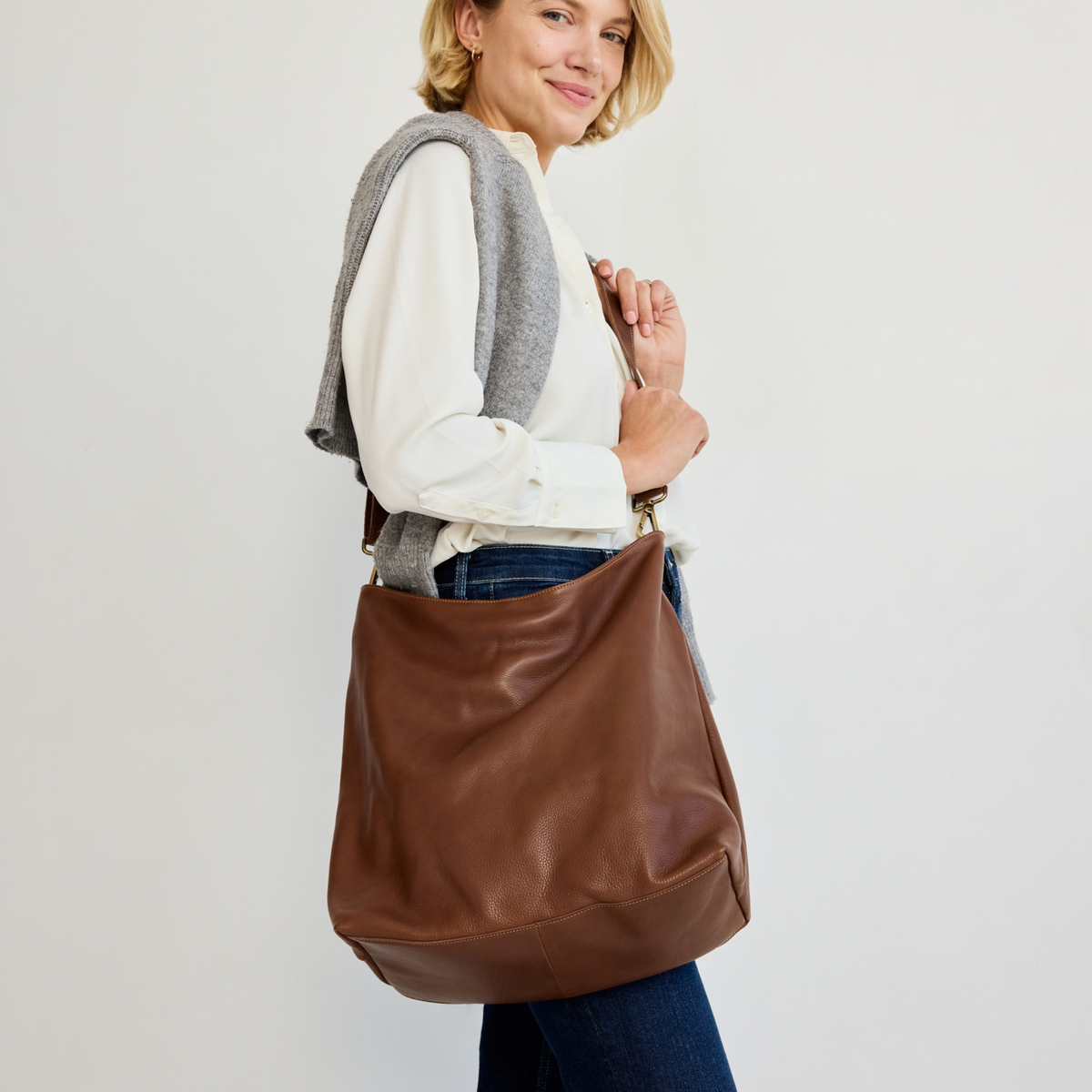 Bree Milled Leather Shoulder Bag
