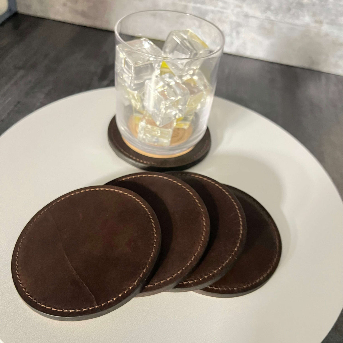 Deluxe Coaster Set - Dark Brown