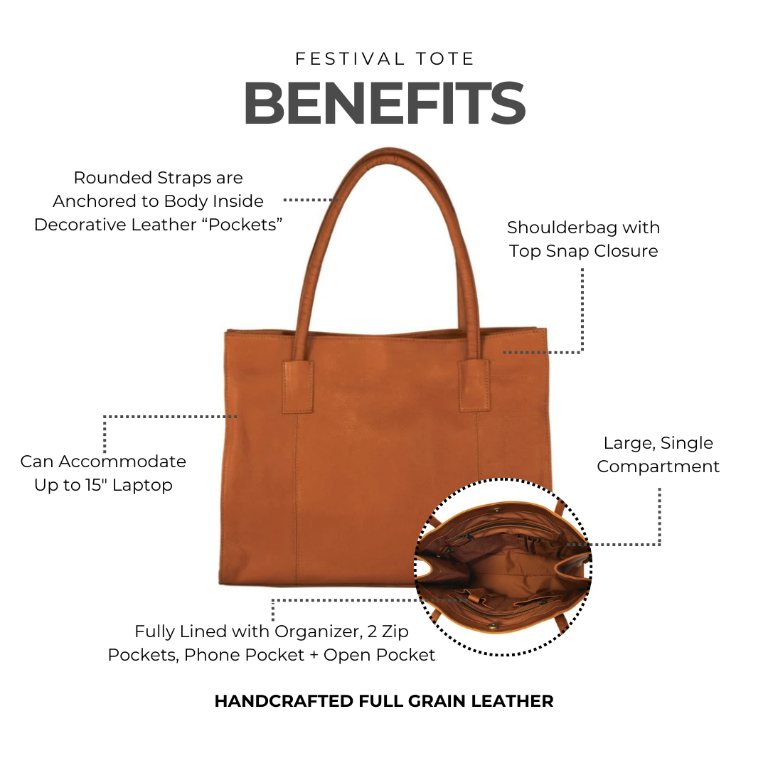 Festival Leather Tote Bag