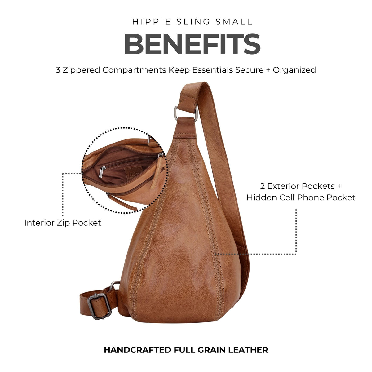 Hippie Leather Sling Bag (Sm)