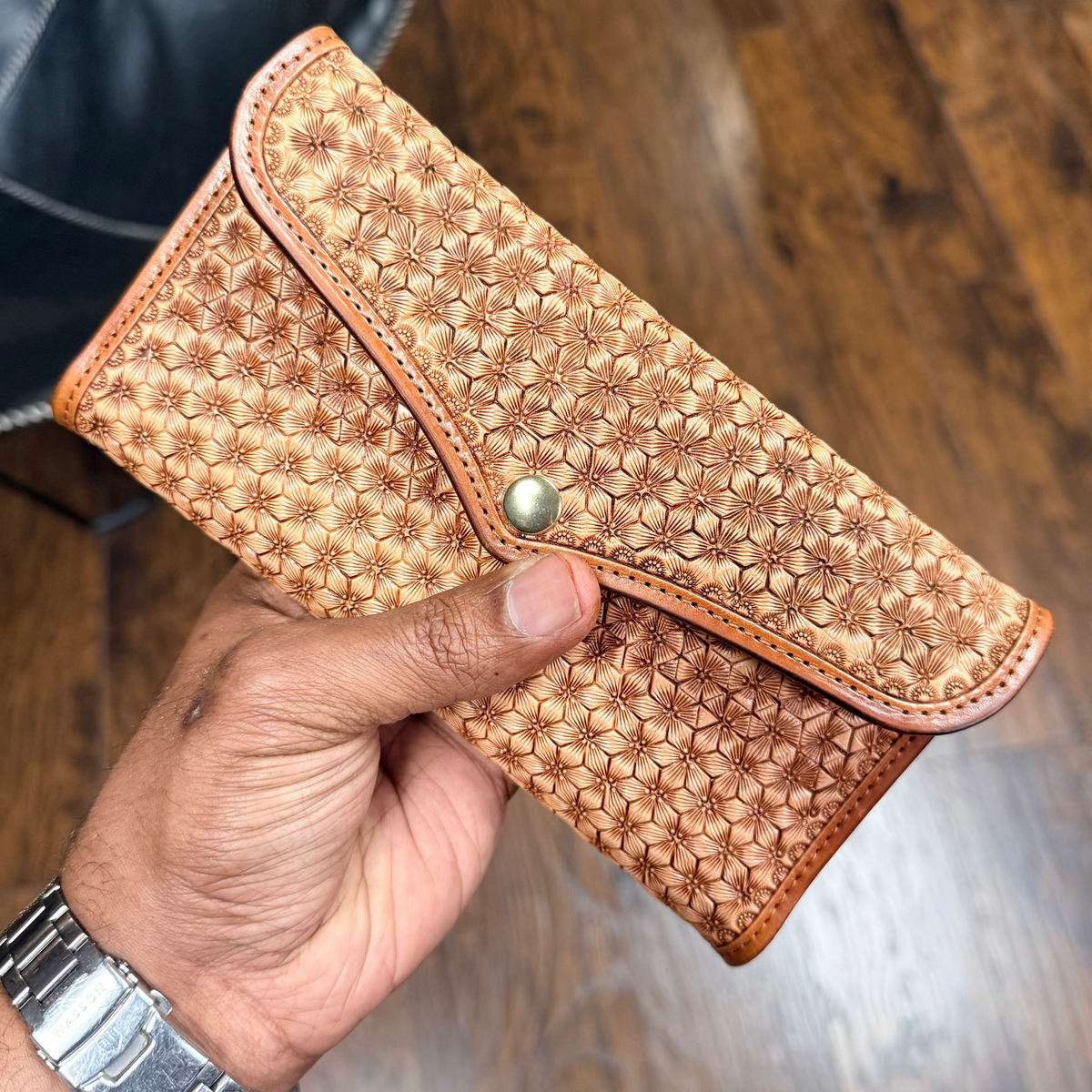 Janice Long Wallet – Hand-Stamped Artisan Edition