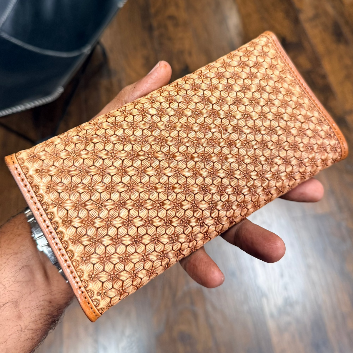 Janice Long Wallet – Hand-Stamped Artisan Edition