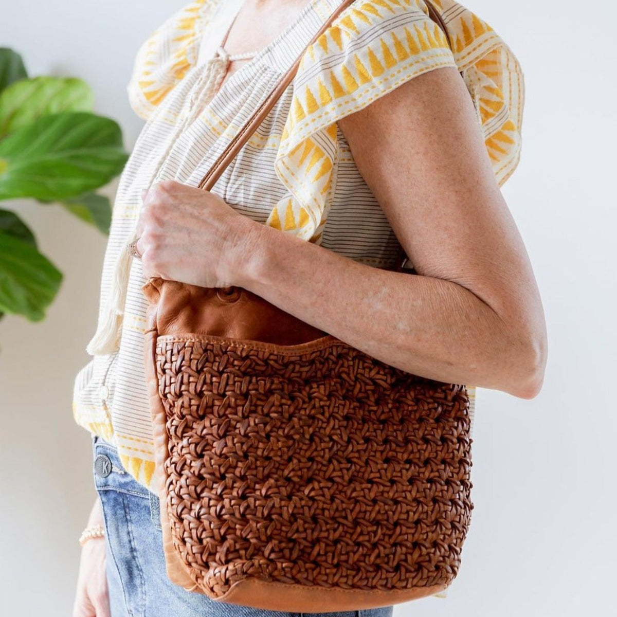 Clover Leather Tote Bag