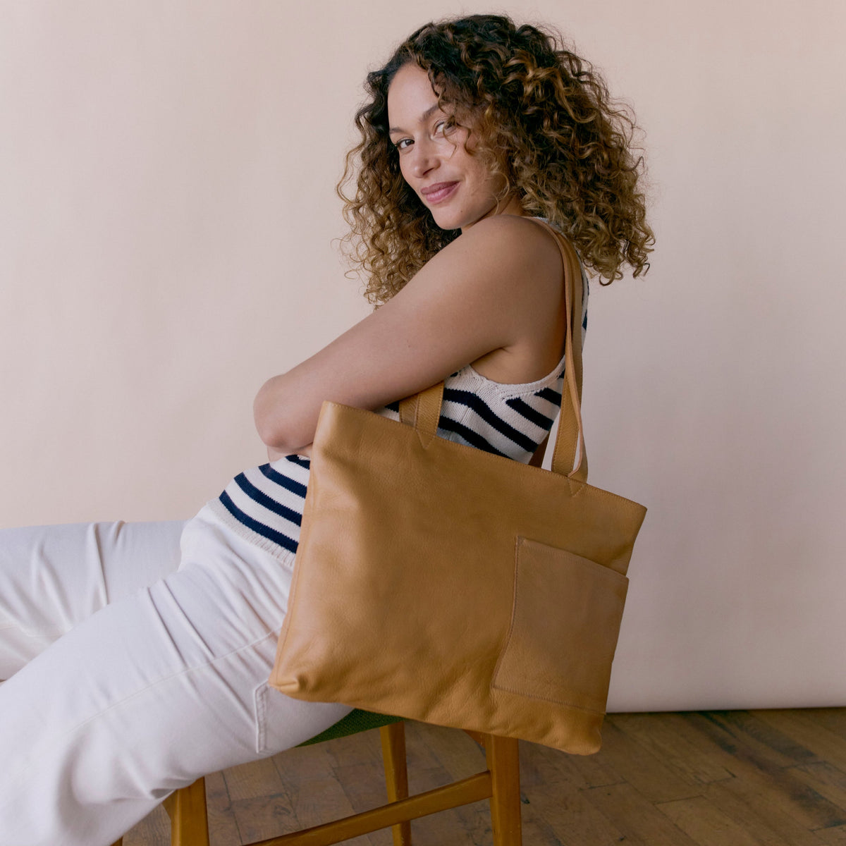 Noelle Leather Tote Bag