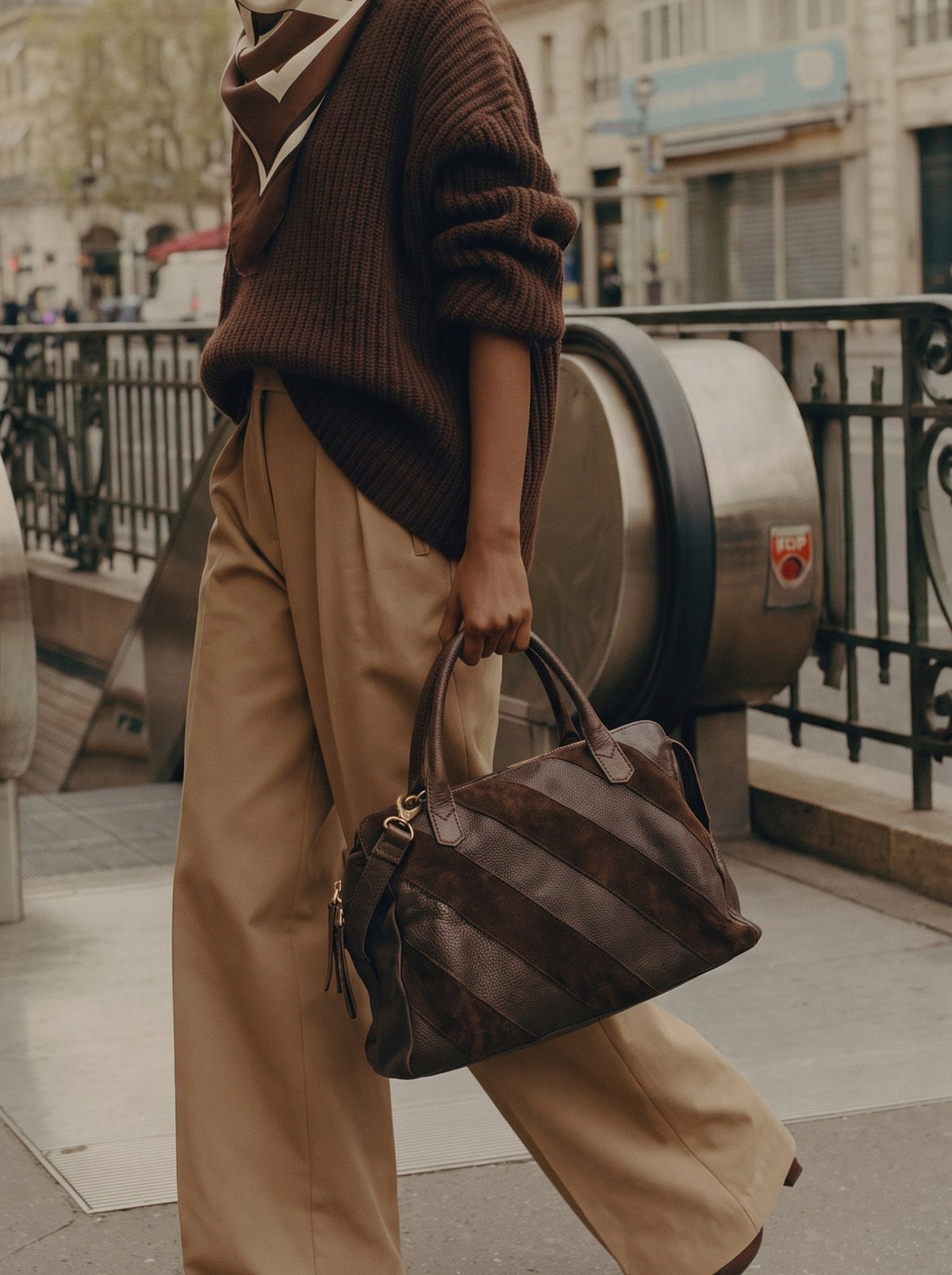 James Suede Leather Crossbody Bag