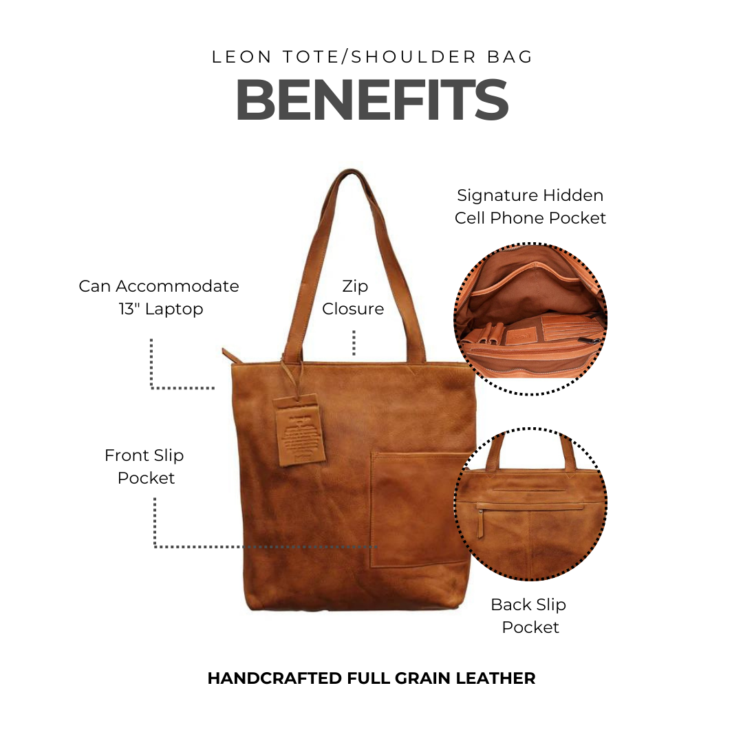 Leon Leather Tote Bag