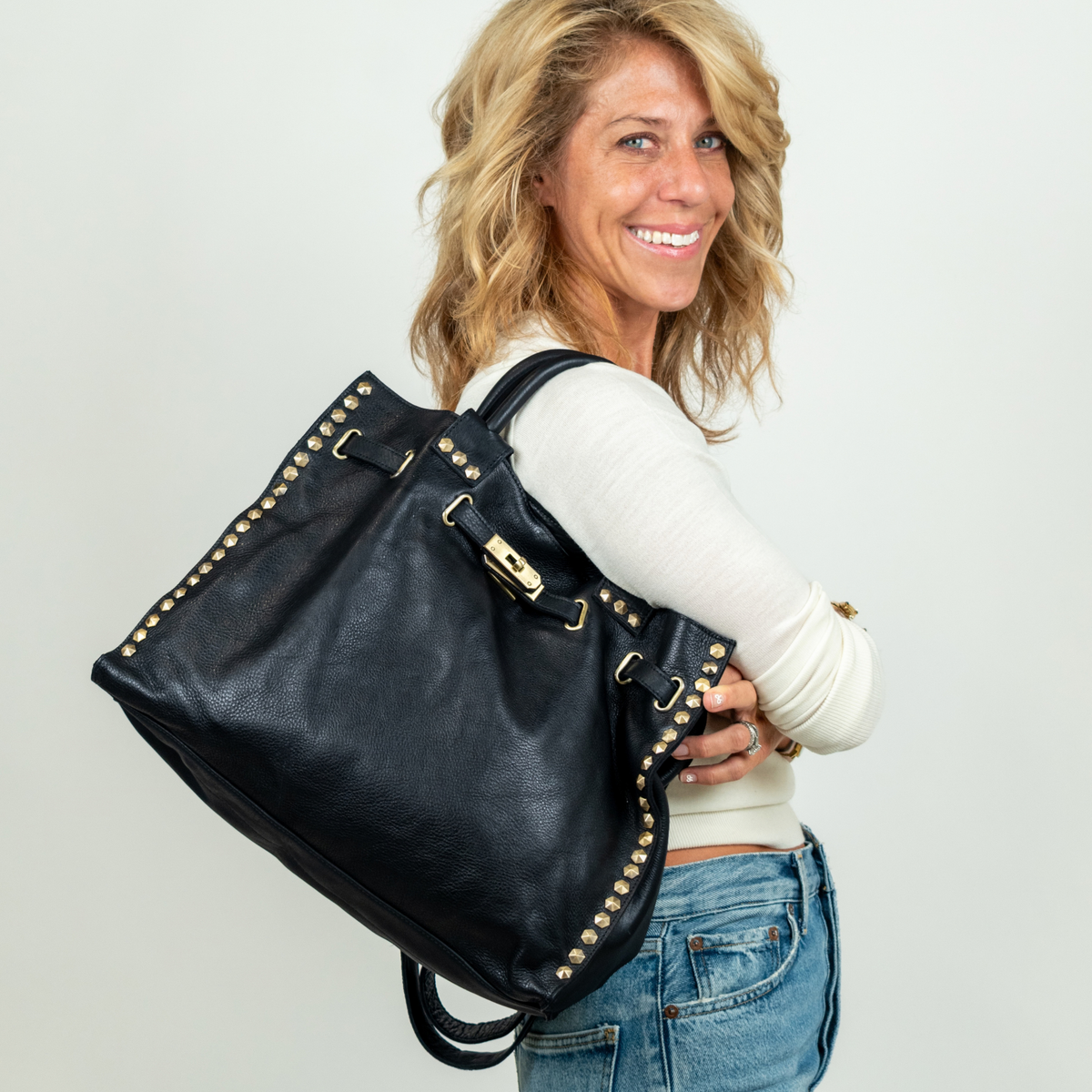 Mare Milled Leather Crossbody Bag