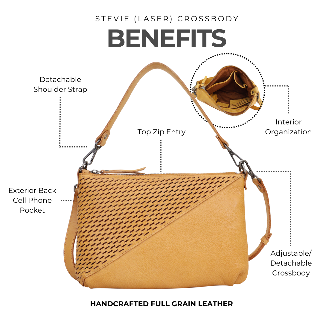 Stevie Laser Leather Crossbody Bag