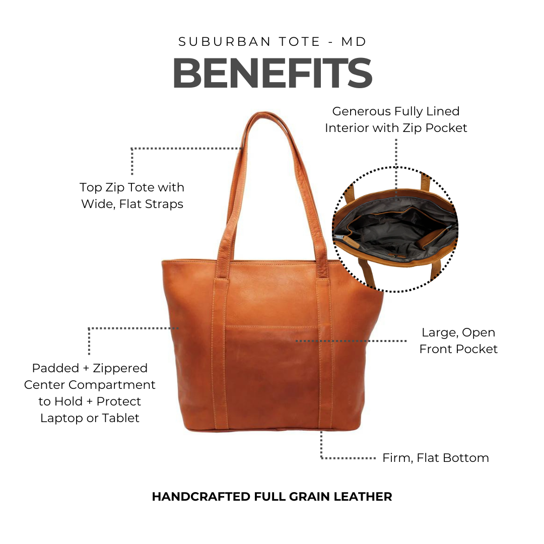 Suburban Leather Tote Bag - Md