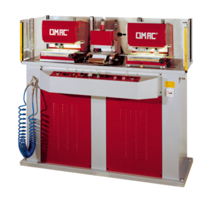 Used OMAC 735 Hydraulic Double End Belt Punching Machine