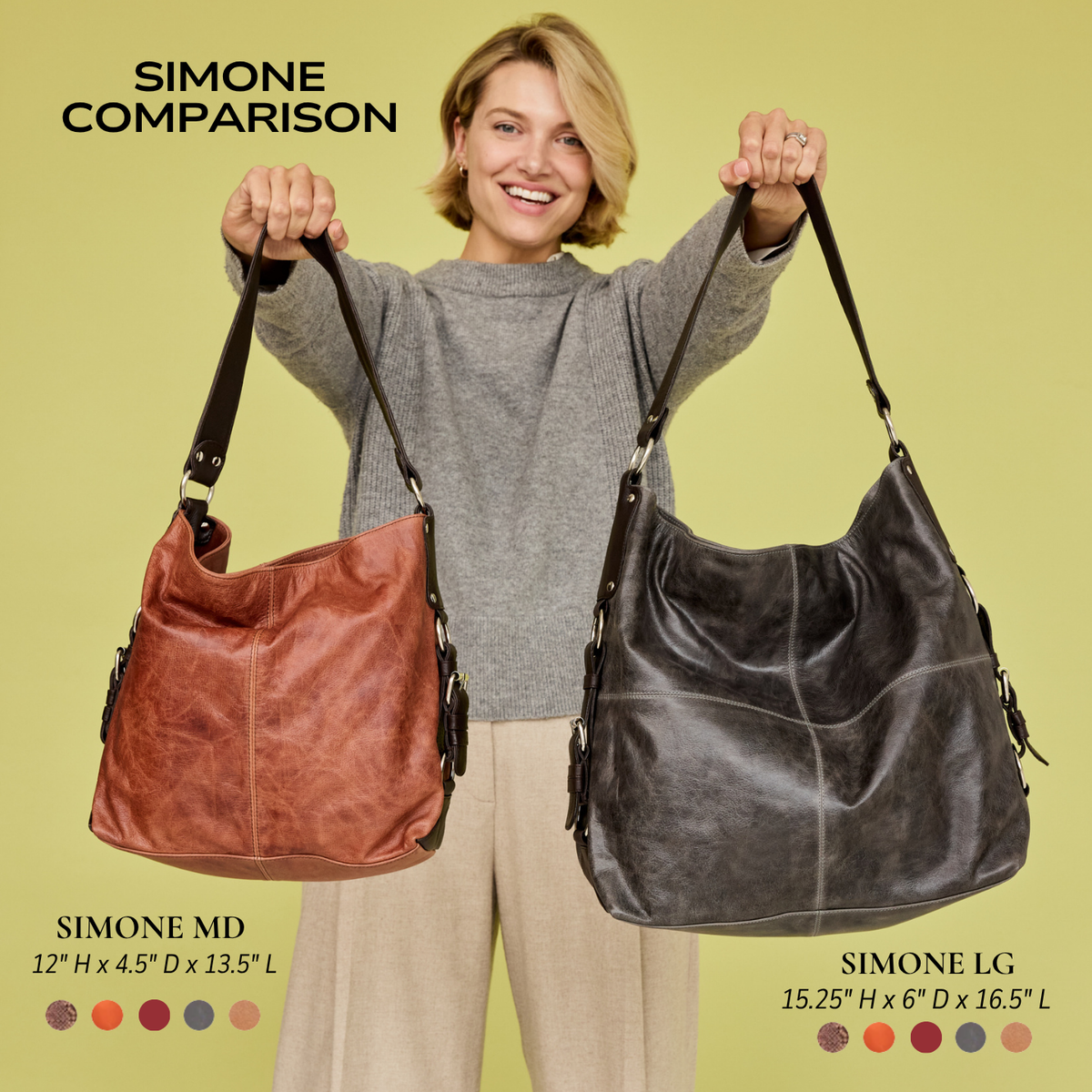 Simone Md Leather Shoulder Bag