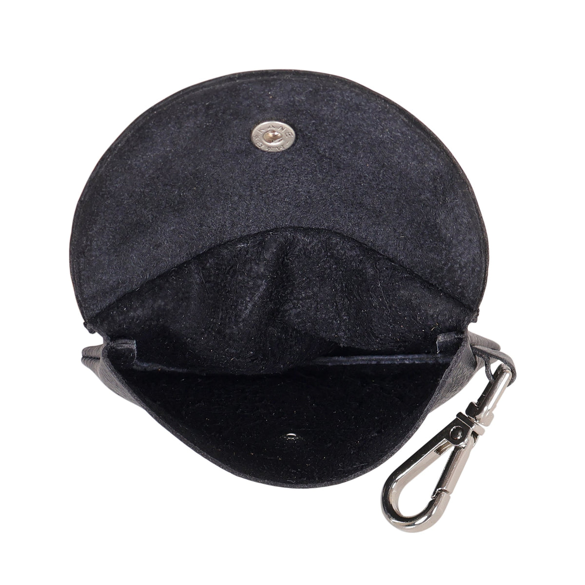 Stitch Detail Leather Mini Snap Pouch